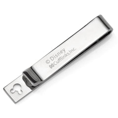 Mickey Mouse Silhouette Cutout Message Silver Tie Bar