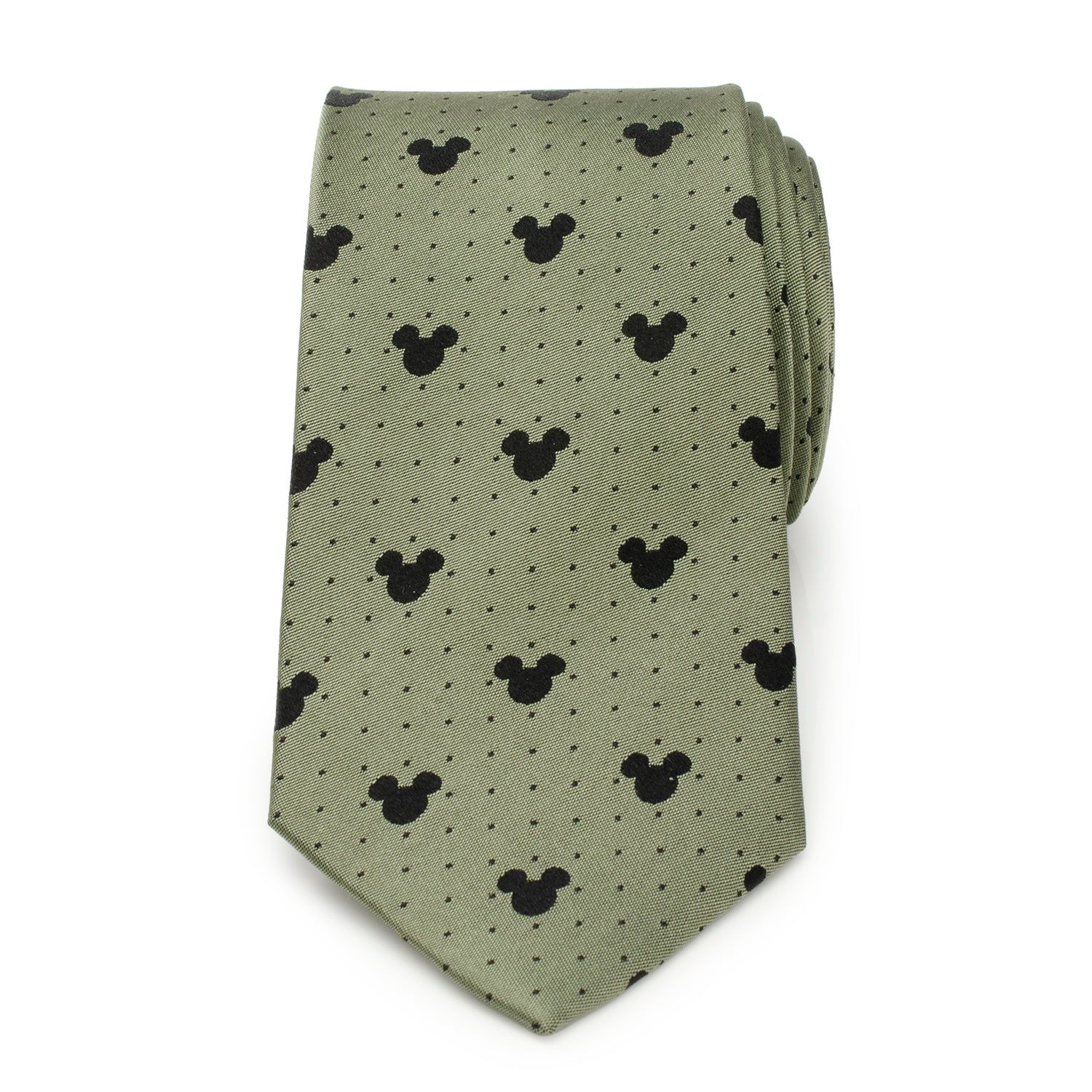  Cufflinks Mickey Silhouette Dot Green Men's Tie - Default Title - Bonton