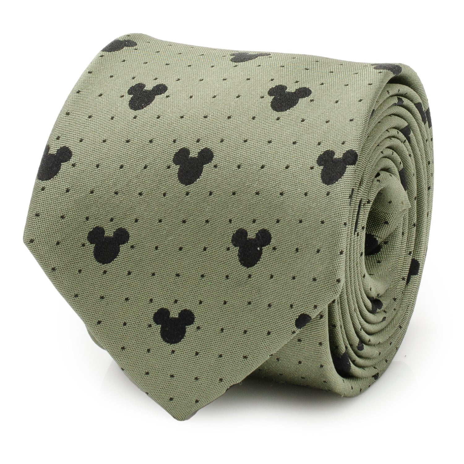  Cufflinks Mickey Silhouette Dot Green Men's Tie - Default Title - Bonton