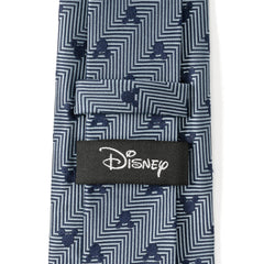 Mickey Silhouette Blue Herringbone Men's Tie