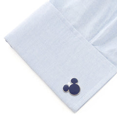 Mickey Mouse Silhouette Blue Cufflinks