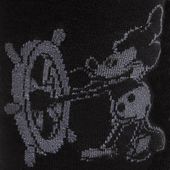 Mickey Steamboat Willie Sock and Mickey Blue Lapel Pin Gift Set