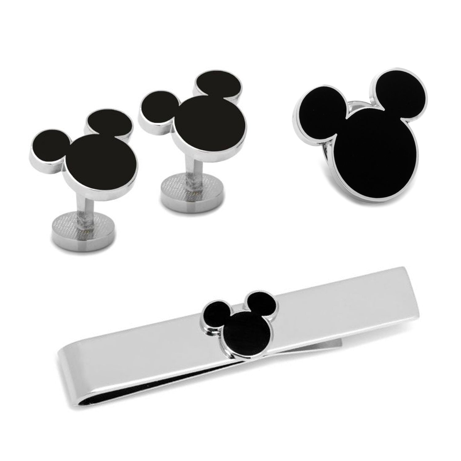  Cufflinks Mickey Mouse Silhouette 3 Piece Gift Set - Default Title - Bonton