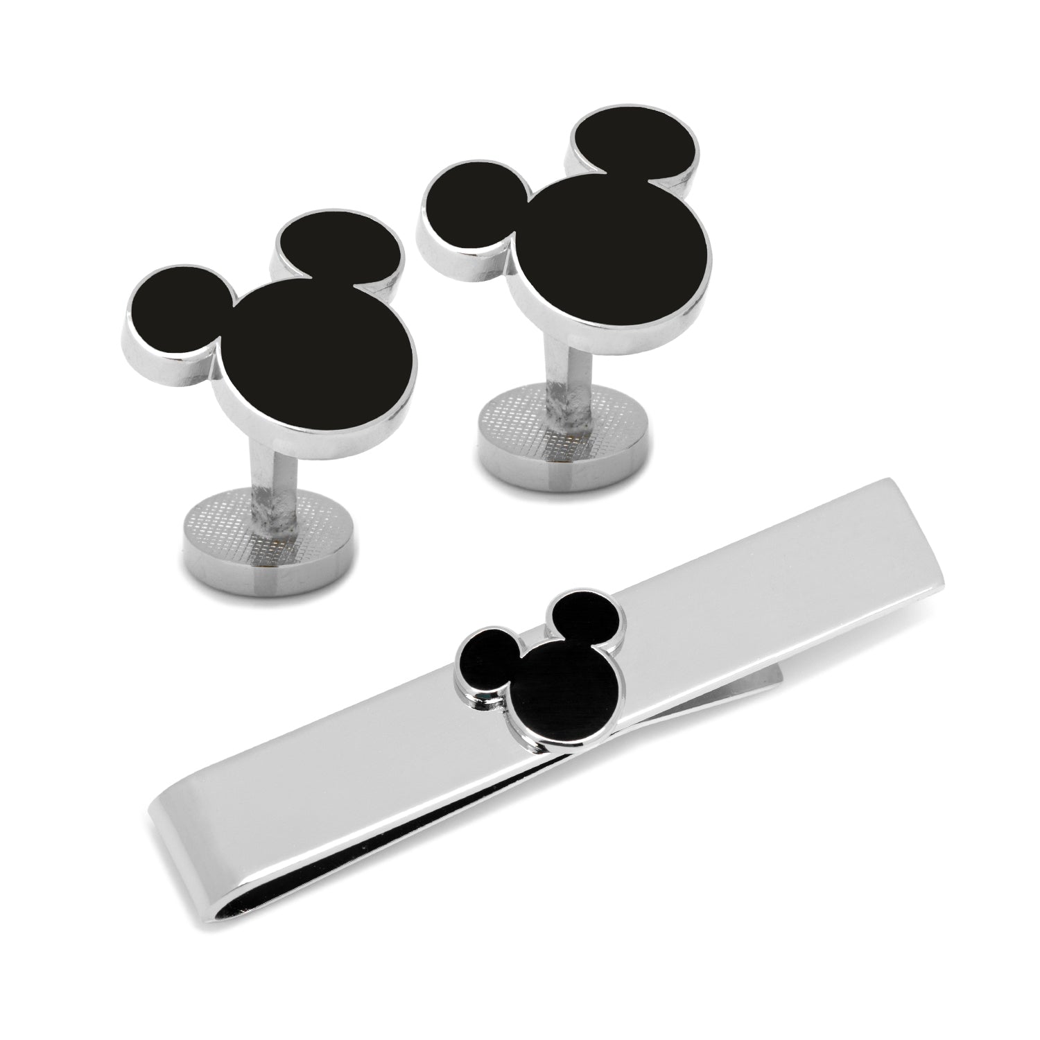  Cufflinks Mickey Mouse Silhouette Cufflinks and Tie Bar Gift Set - Default Title - Bonton