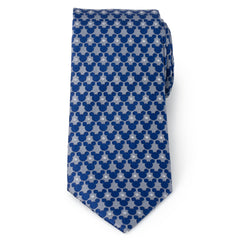 Mickey Silhouette Pattern Dot Blue Tie