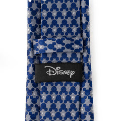 Mickey Silhouette Pattern Dot Blue Tie