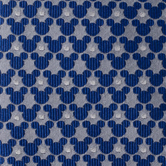 Mickey Silhouette Pattern Dot Blue Tie