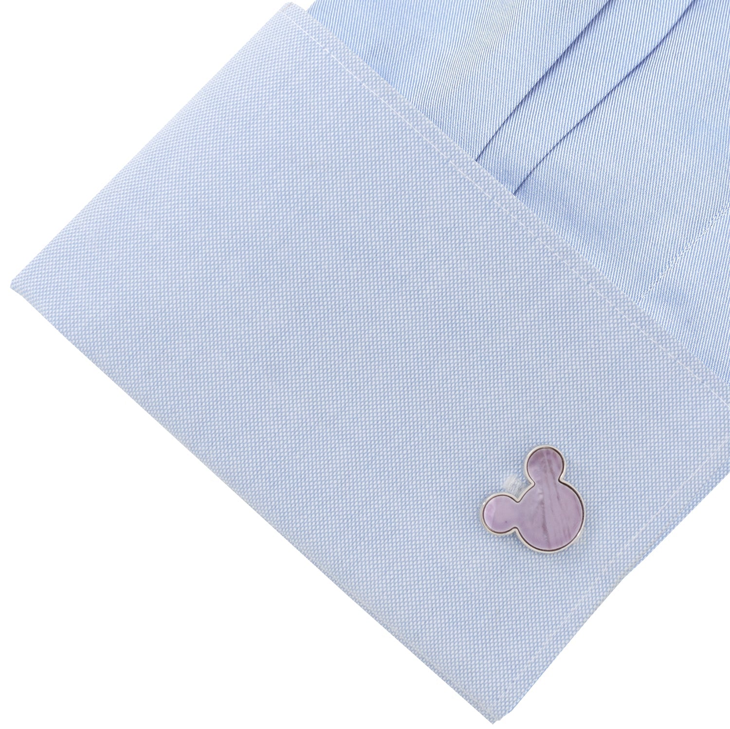  Cufflinks Mickey Silhouette Lavender Mother of Pearl Sterling Silver Cufflinks - Default Title - Bonton