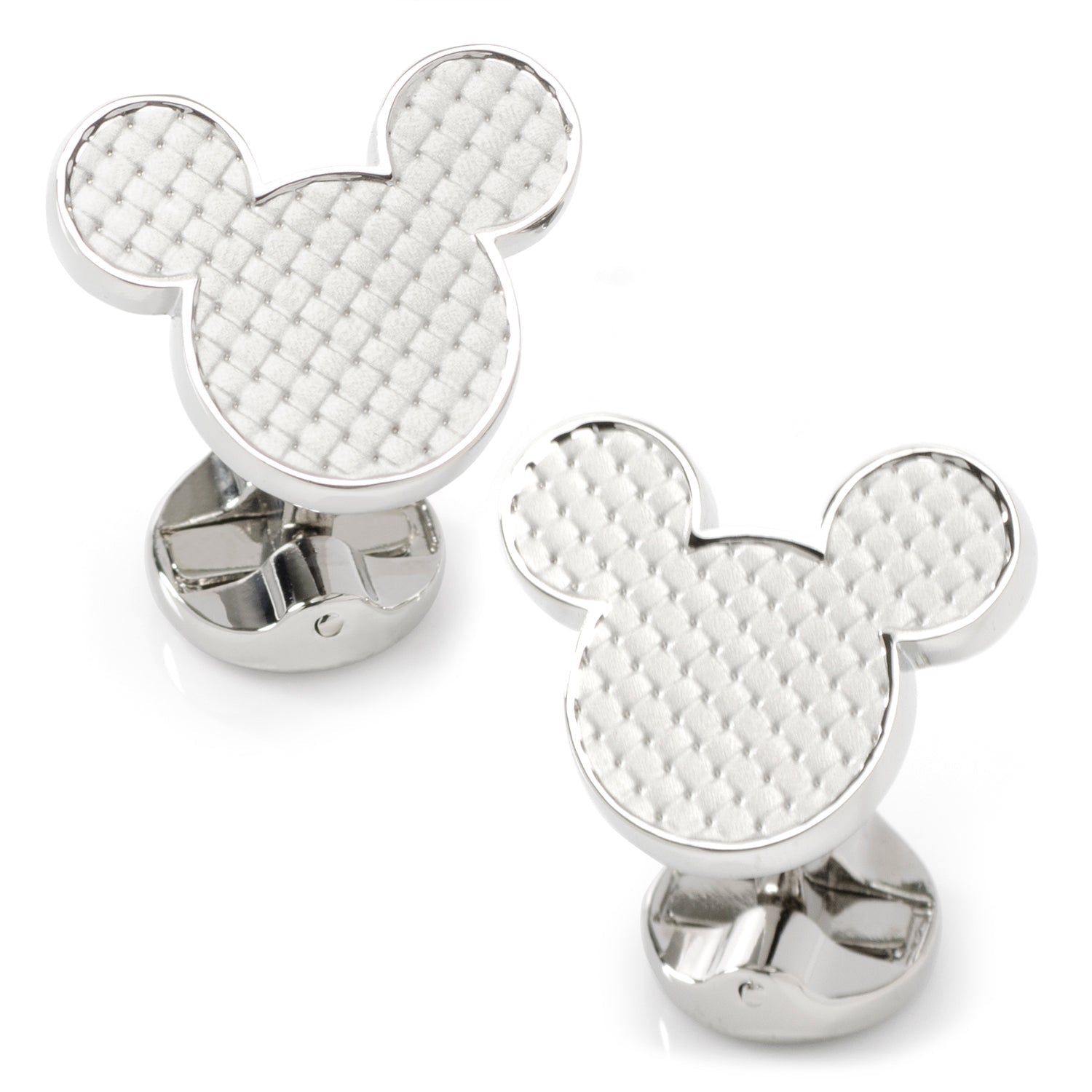  Cufflinks Mickey Mouse Silhouette Basket Weave Cufflinks - Default Title - Bonton