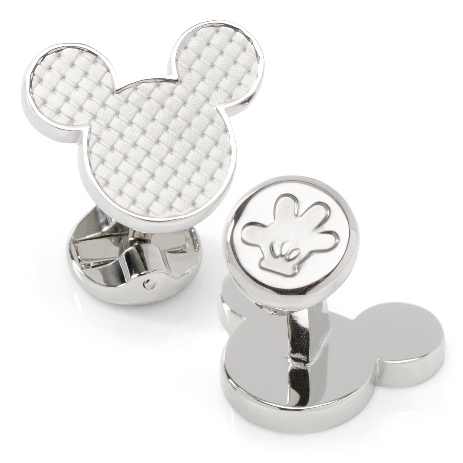  Cufflinks Mickey Mouse Silhouette Basket Weave Cufflinks - Default Title - Bonton