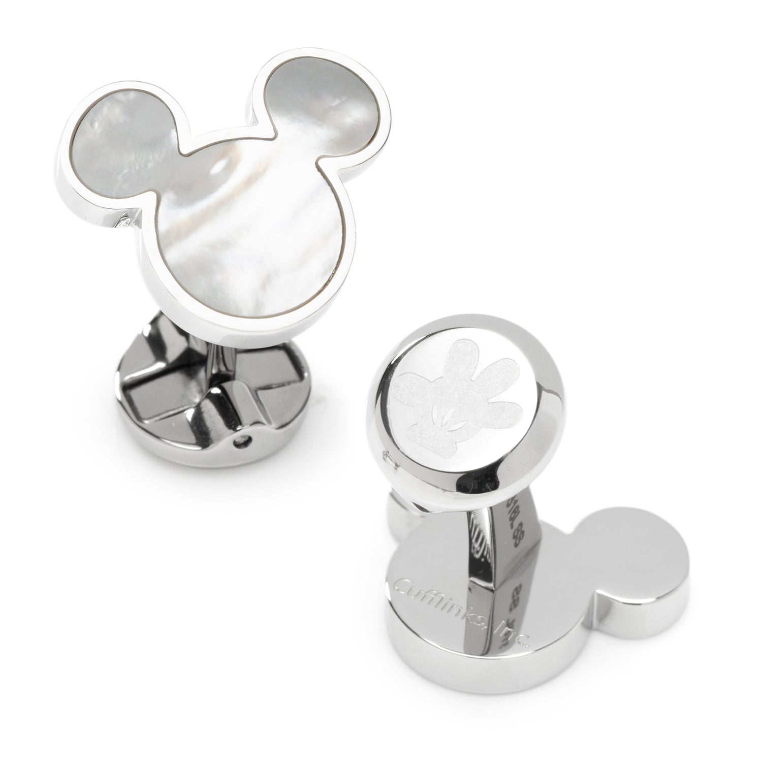  Cufflinks Mickey Mouse Mother of Pearl Cufflinks and Tie Clip Gift Set - Default Title - Bonton