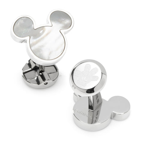 Mickey Mouse Mother of Pearl Cufflinks and Tie Clip Gift Set