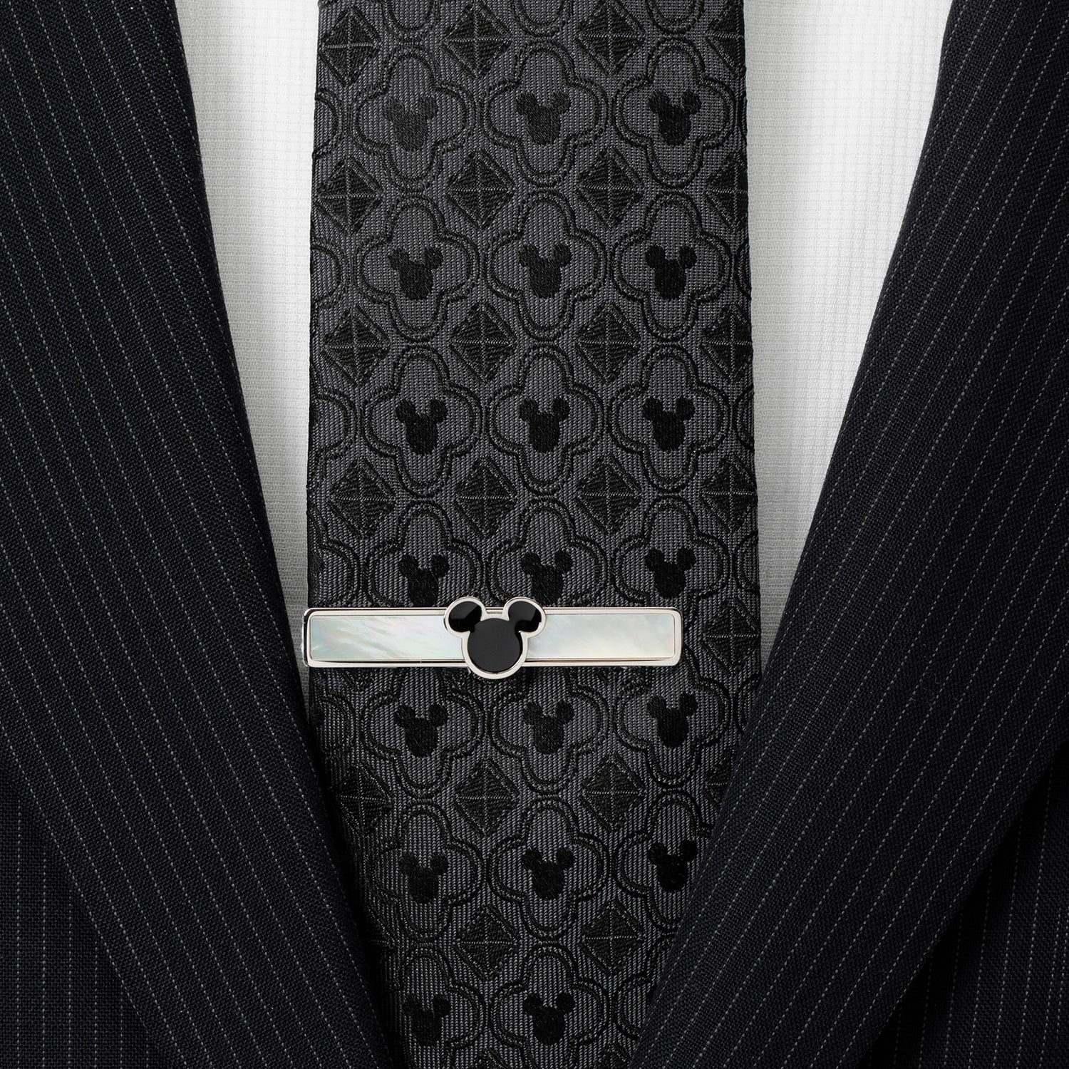  Cufflinks Mickey Mouse Mother of Pearl Tie Clip - Default Title - Bonton
