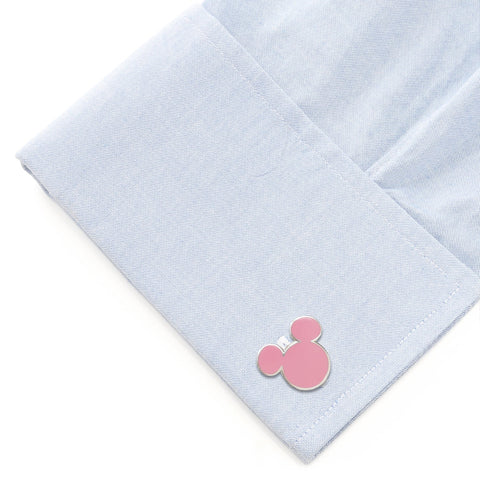 Mickey Mouse Silhouette Pink Cufflinks