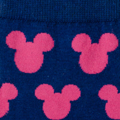 Mickey Silhouette Pink Sock and Mickey Blue Lapel Pin Gift Set