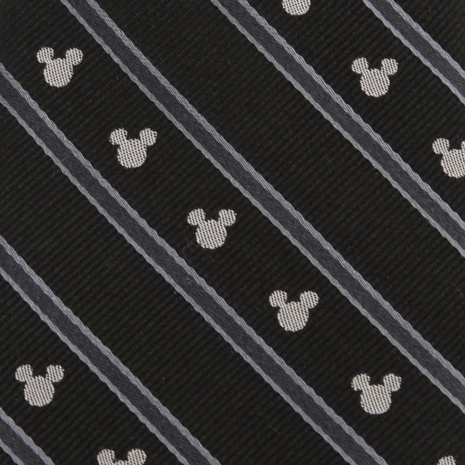  Cufflinks Mickey Mouse Stripe Black Men's Tie - Default Title - Bonton