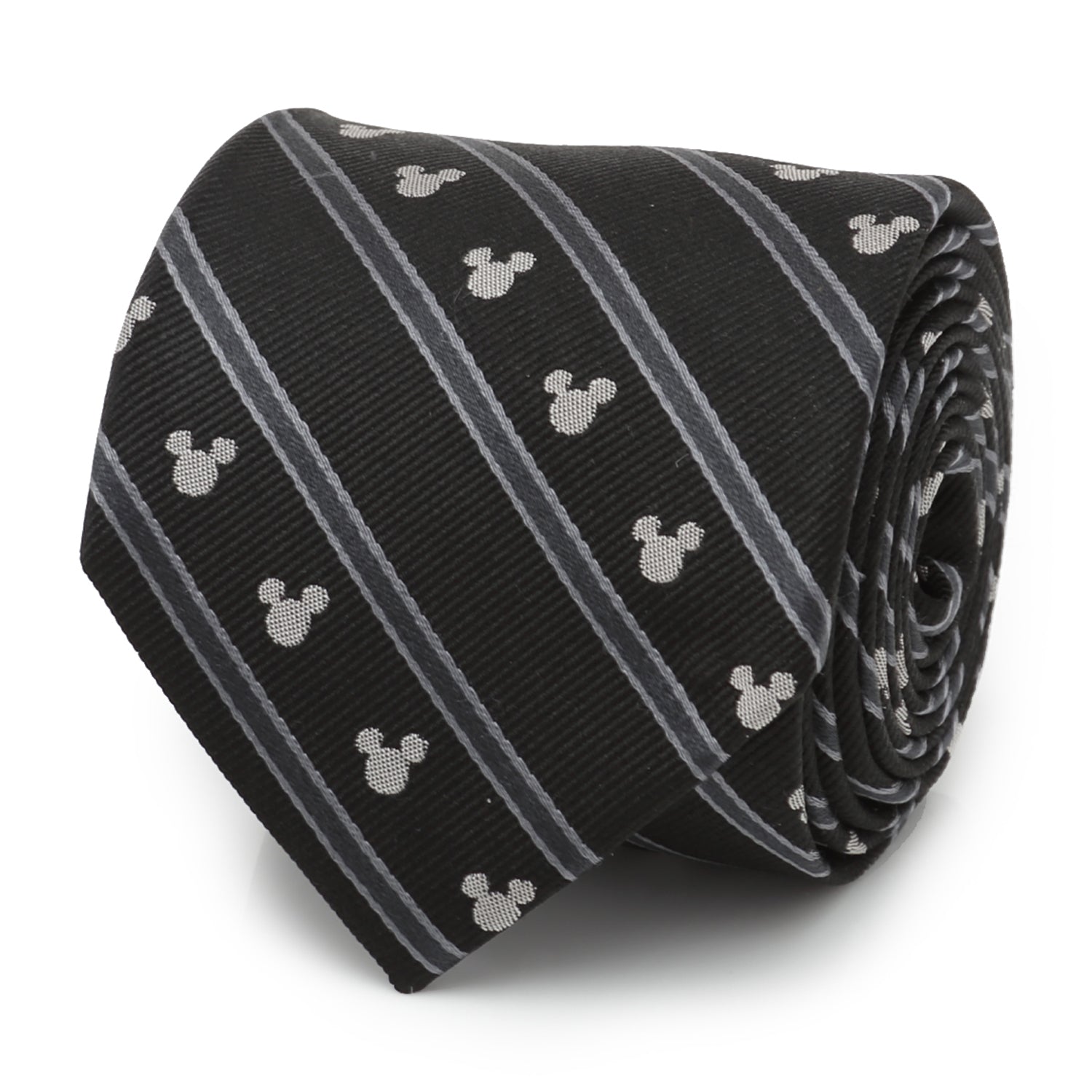  Cufflinks Mickey Mouse Stripe Black Men's Tie - Default Title - Bonton