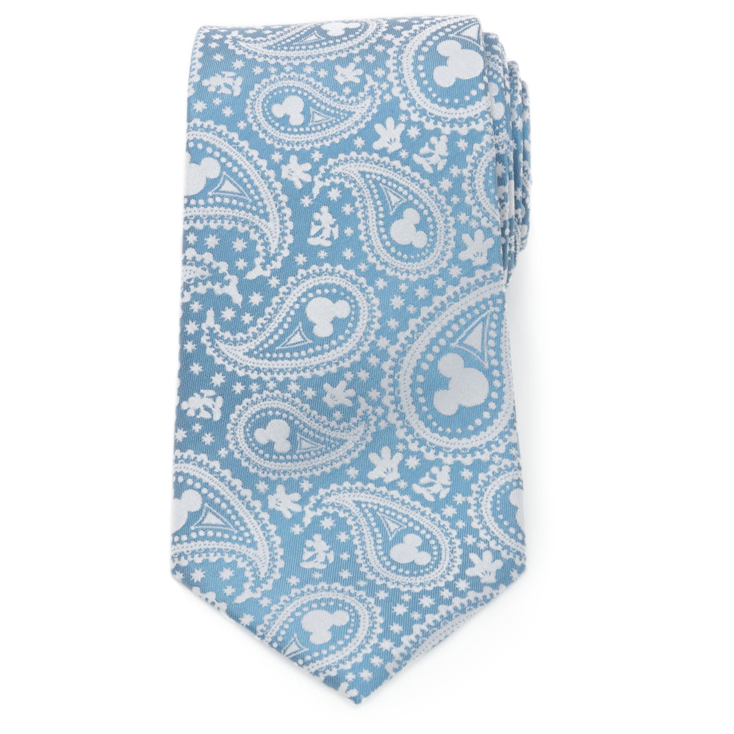  Cufflinks Mickey Mouse Teal Paisley Necktie and Pocket Square Gift Set - Default Title - Bonton