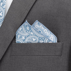 Mickey Mouse Teal Paisley Necktie and Pocket Square Gift Set