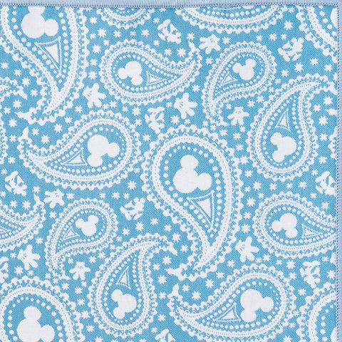 Mickey Mouse Paisley Teal Pocket Square