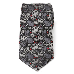 Nightmare Before Christmas Black Gray Pattern Men's Tie