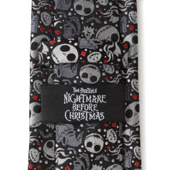 Nightmare Before Christmas Black Gray Pattern Men's Tie