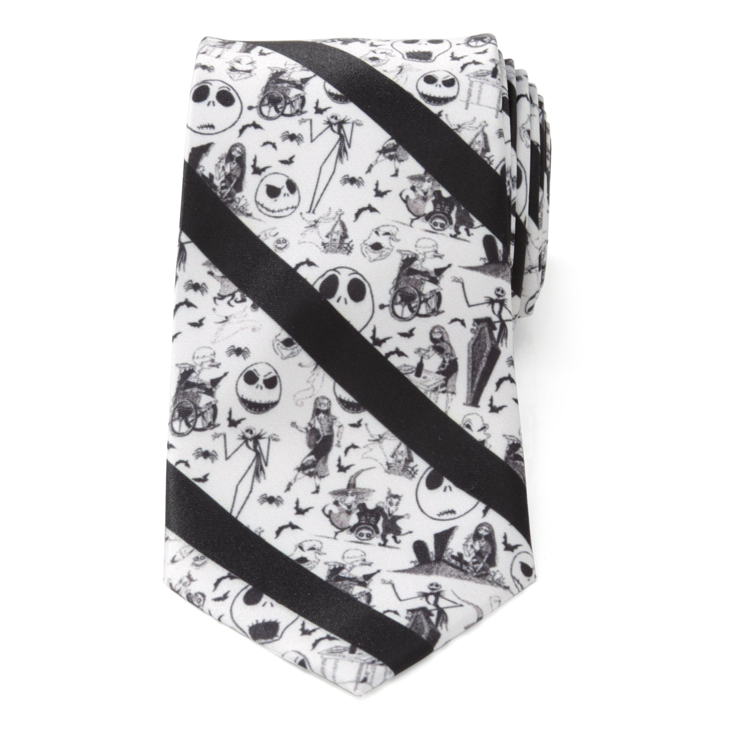  Cufflinks Nightmare Before Christmas Stripe Black Men's Tie - Default Title - Bonton