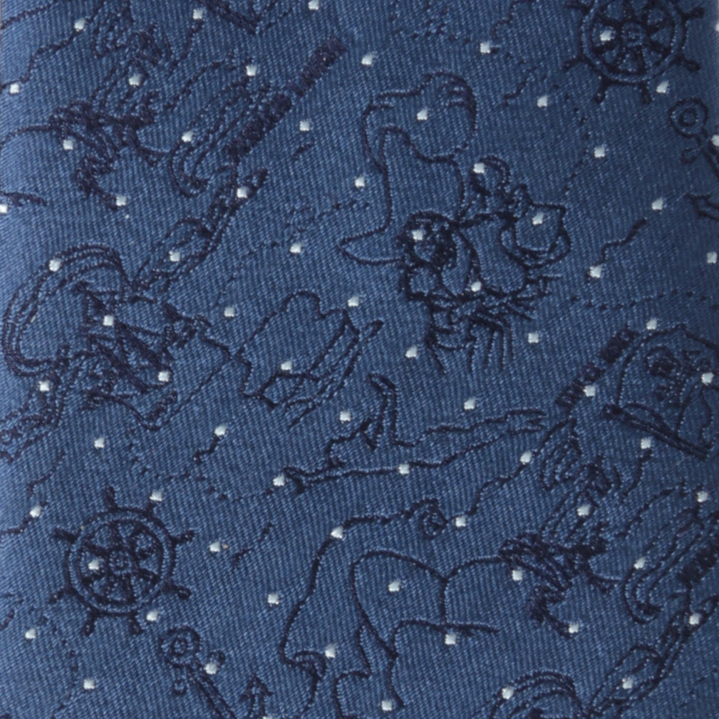  Cufflinks Peter Pan Treasure Map Navy Dot Men's Tie - Default Title - Bonton