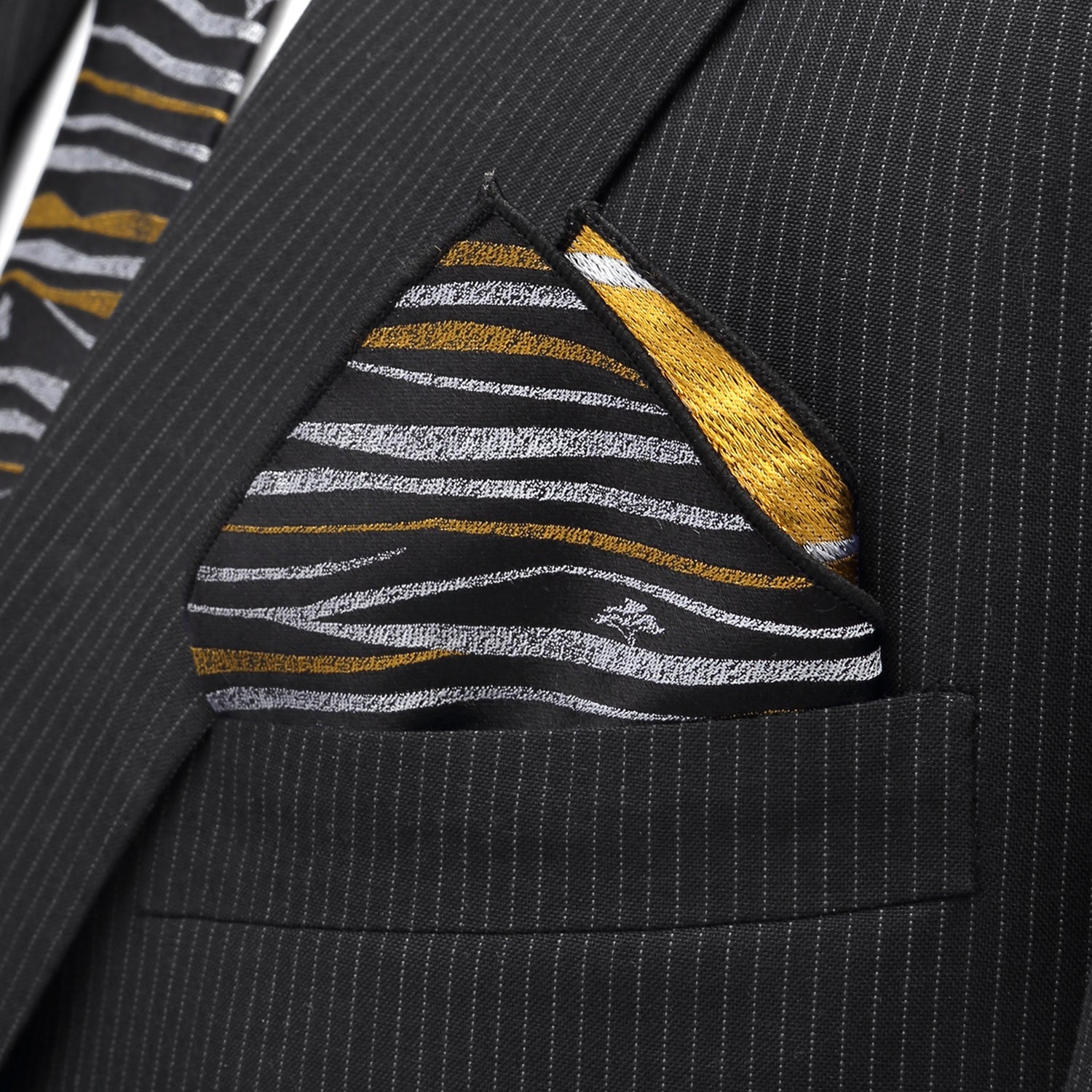  Cufflinks Pride Lands Black Pocket Square - Default Title - Bonton