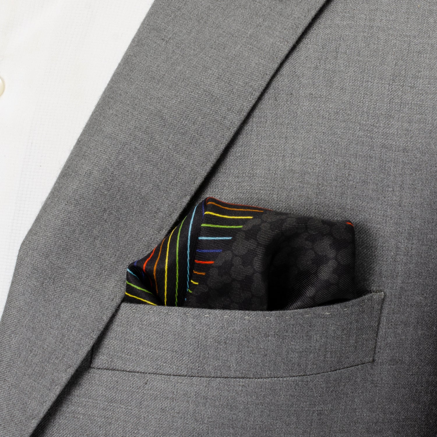  Cufflinks Mickey Silhouette Rainbow Pocket Square - Default Title - Bonton