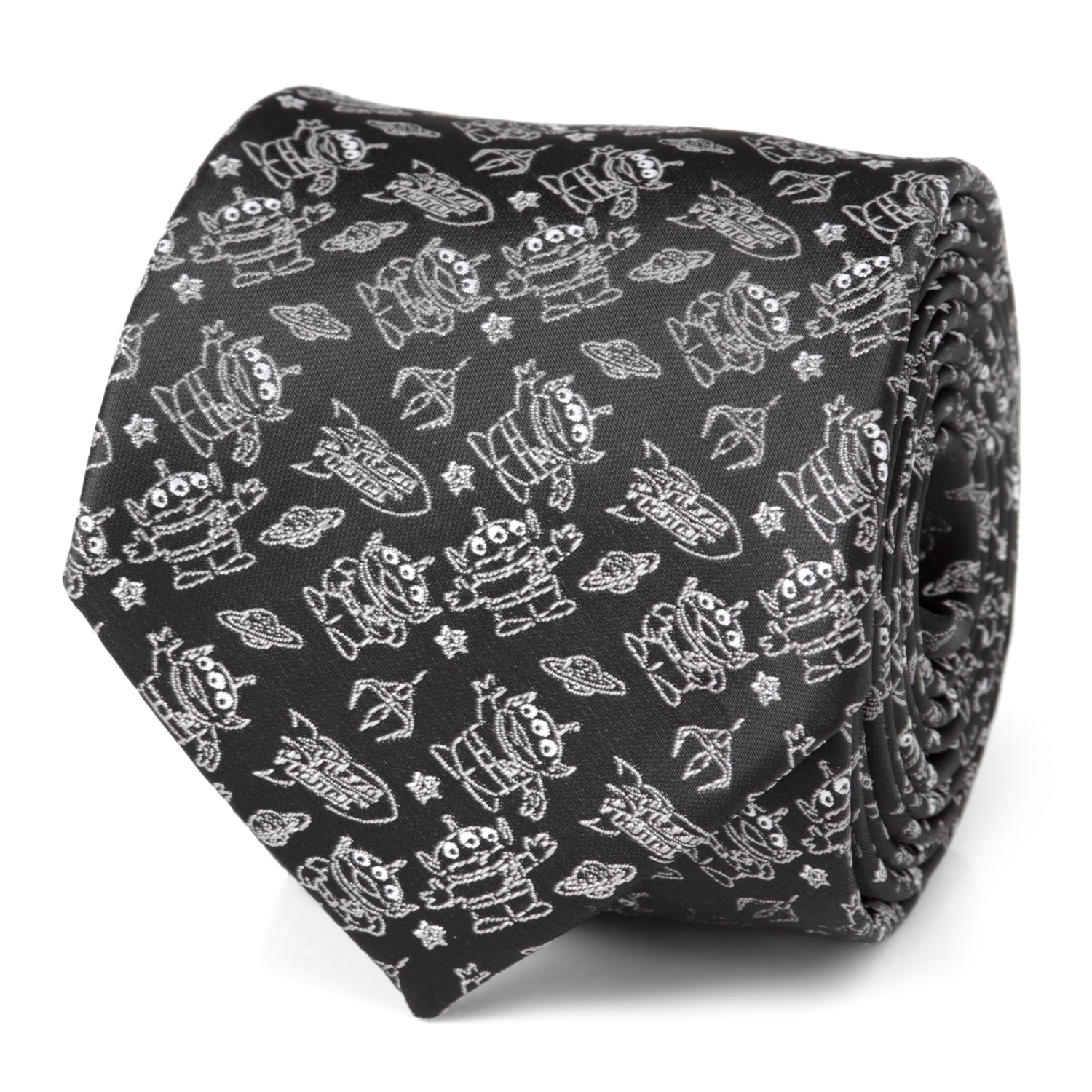  Cufflinks Toy Story Alien Print Black Men's Tie - Default Title - Bonton