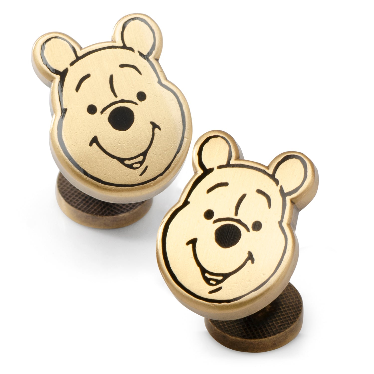  Cufflinks Winnie the Pooh Face Gold Cufflinks - Default Title - Bonton