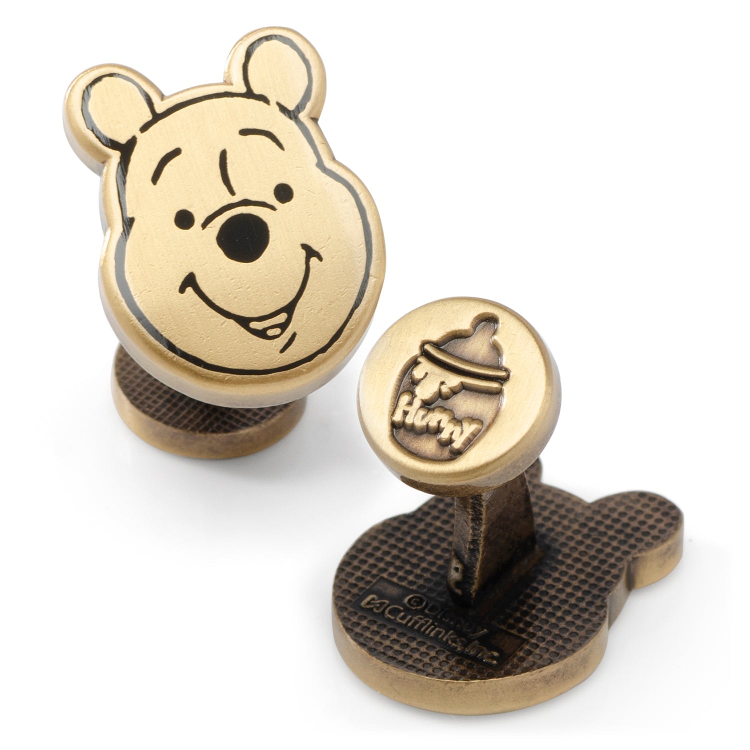  Cufflinks Winnie the Pooh Face Gold Cufflinks - Default Title - Bonton