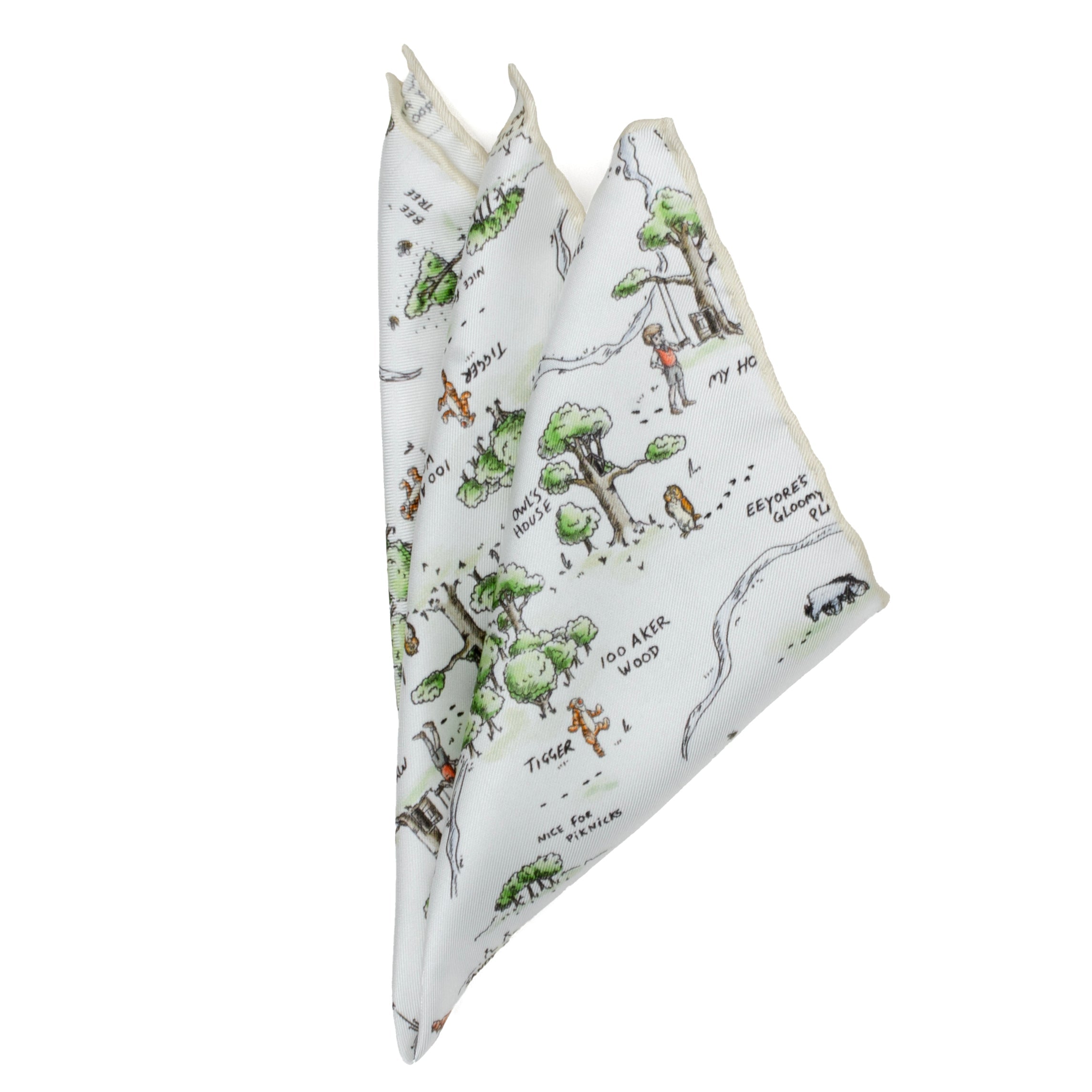  Cufflinks Winnie the Pooh Map Pocket Square - Default Title - Bonton