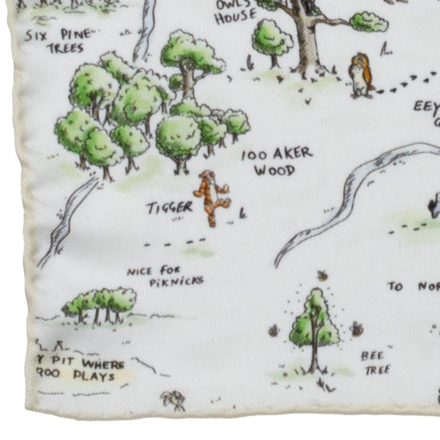  Cufflinks Winnie the Pooh Map Pocket Square - Default Title - Bonton