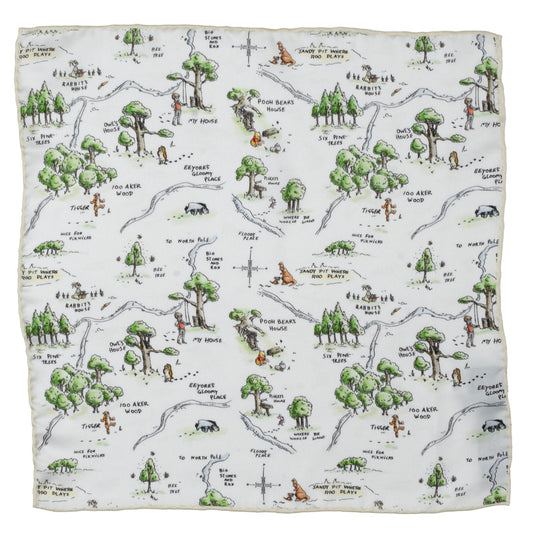 Winnie the Pooh Map Pocket Square