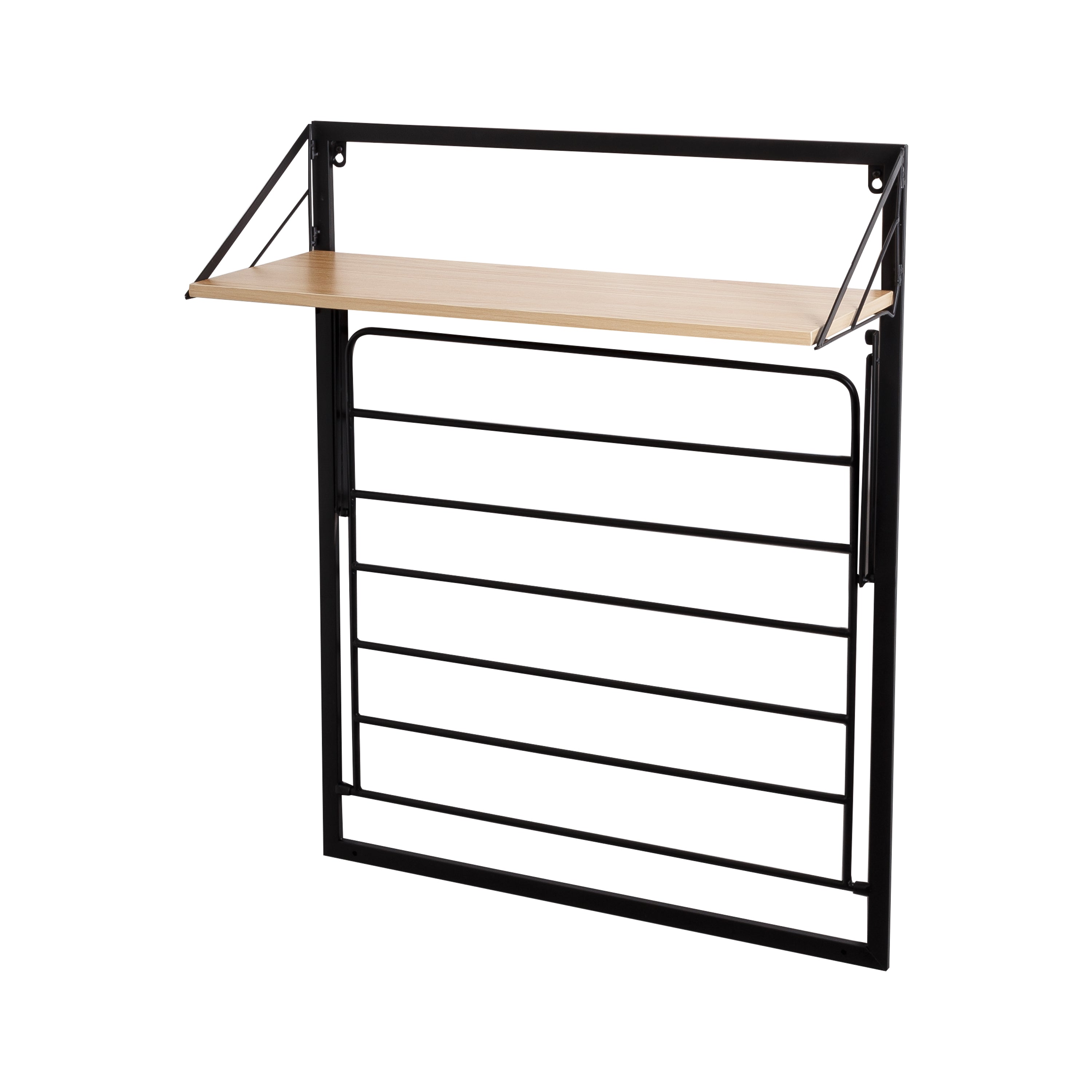  Honey-Can-Do Wall Mounted Drying Rack with Shelf for Small Laundry Room - Black - Bonton