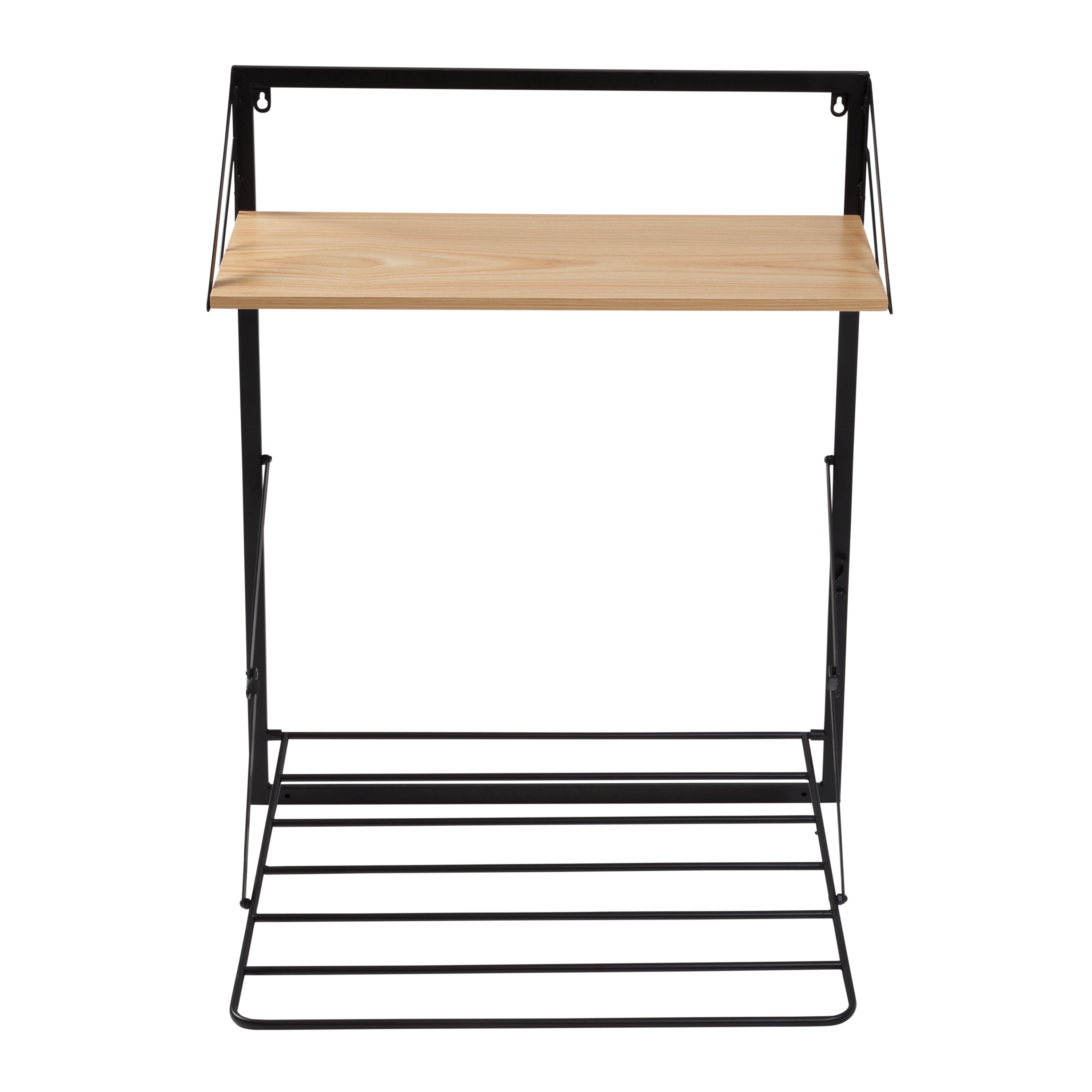  Honey-Can-Do Wall Mounted Drying Rack with Shelf for Small Laundry Room - Black - Bonton