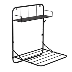 Collapsible Wall-Mounted Clothes Drying Rack with 2 Shelves