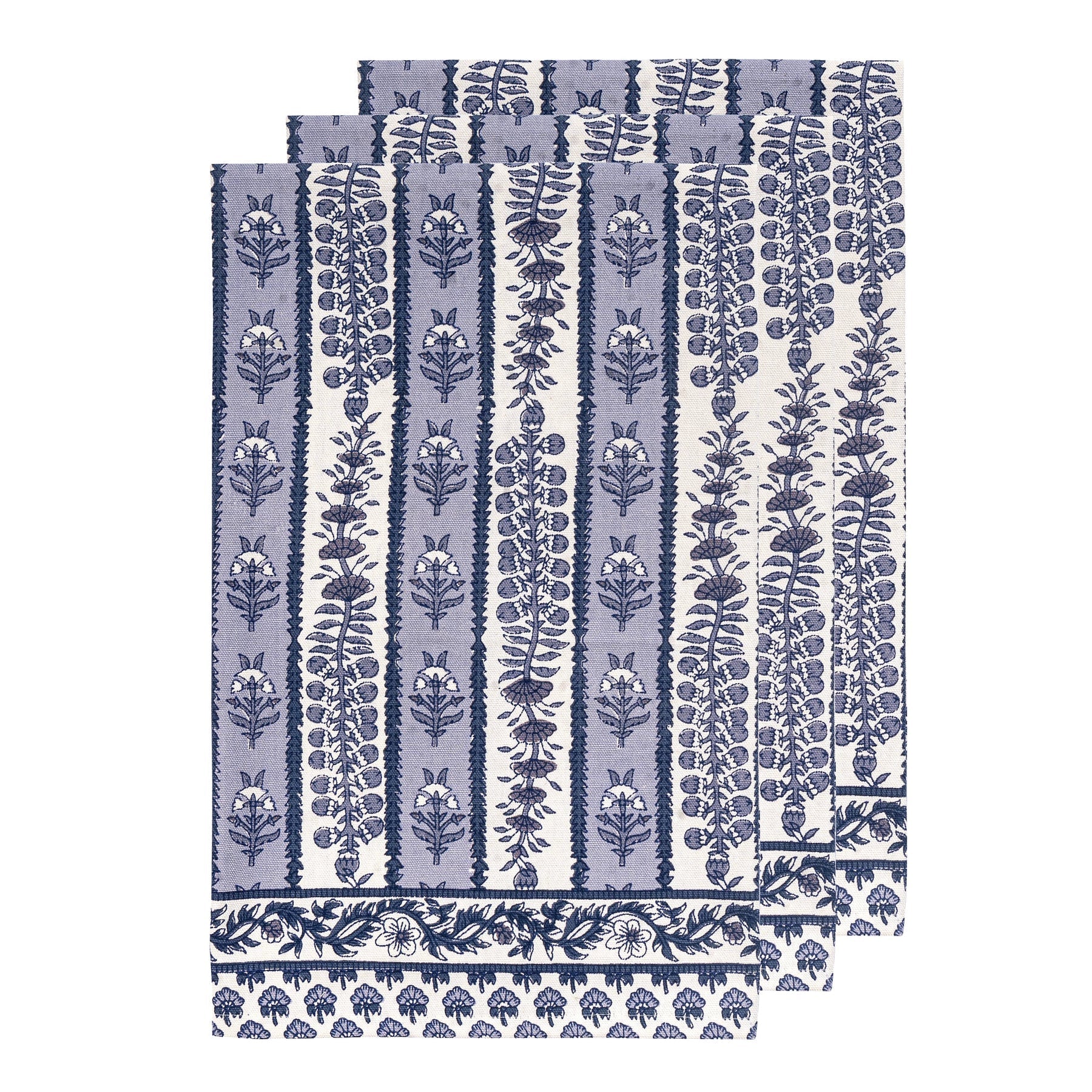  Couleur Nature Provence Avignon Blue/Marine Tea Towels Set of 3 - Blue/Marine - Bonton