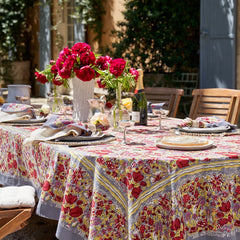 Jardin Red/Grey Tablecloth