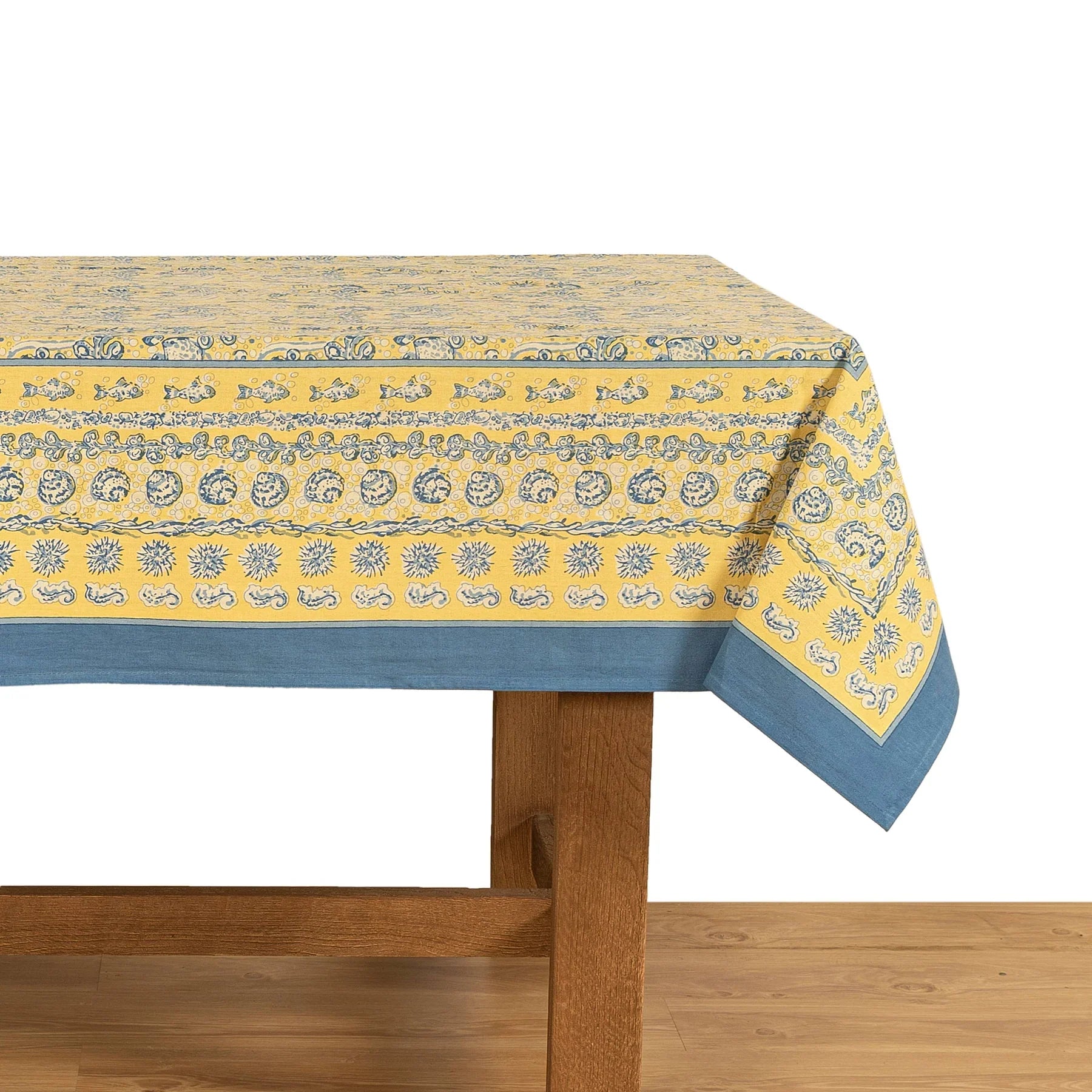  Couleur Nature La Mer Blue/Yellow Tablecloth - Blue/Yellow - Bonton