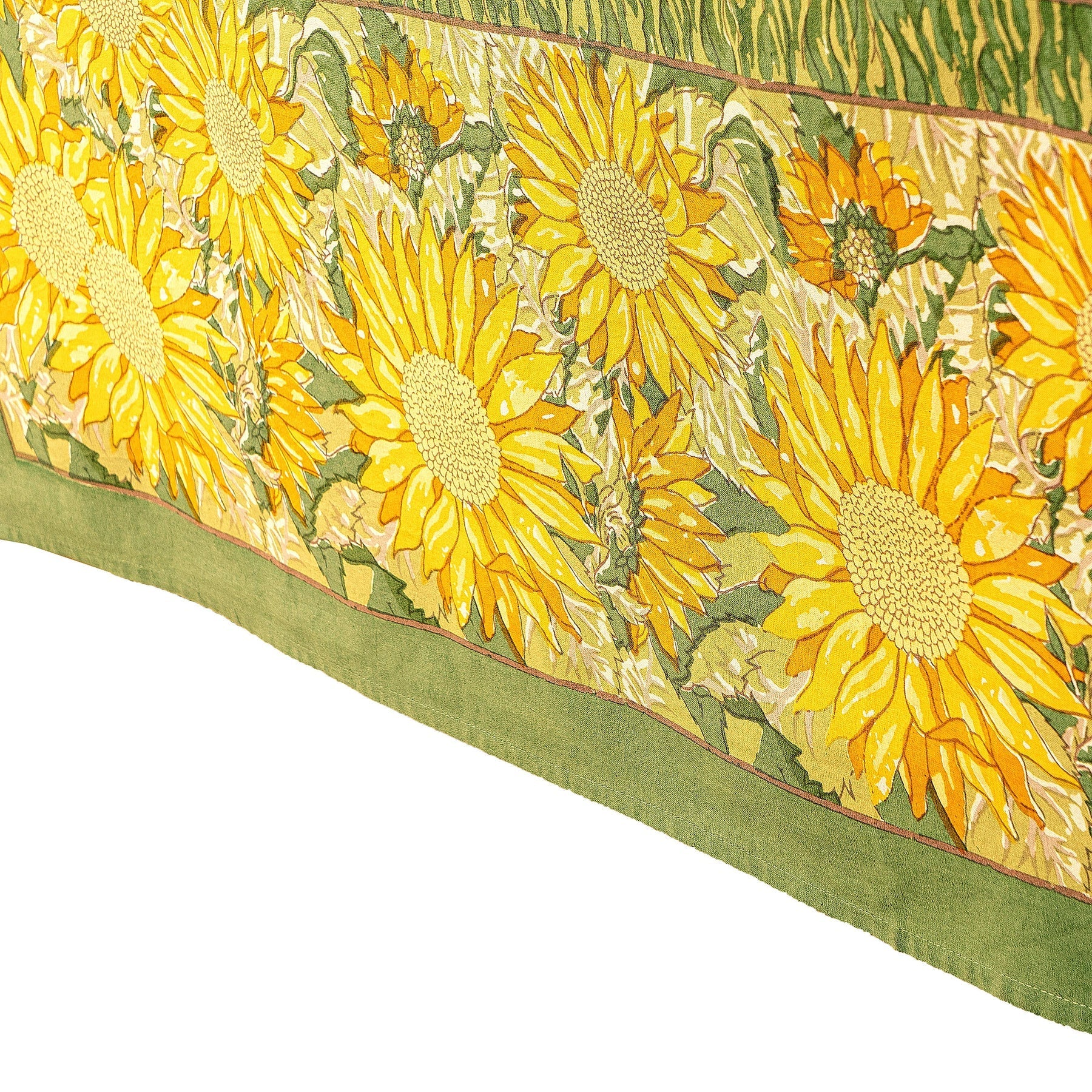  Couleur Nature Sunflower Yellow/Green Tablecloth - Yellow/Green - Bonton