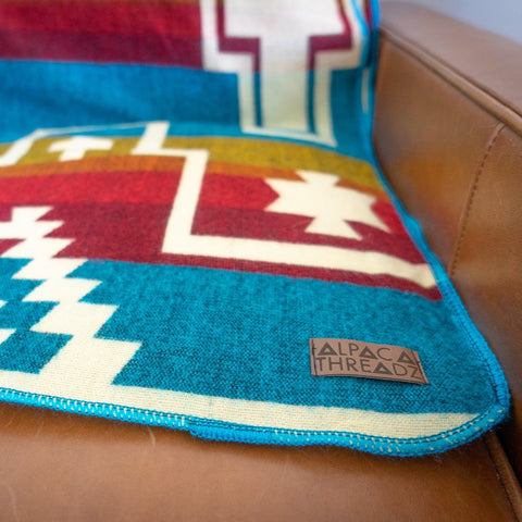 Andean Alpaca Wool Blanket - Santa Fe by Alpaca Threadz