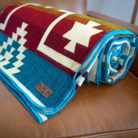 Andean Alpaca Wool Blanket - Santa Fe by Alpaca Threadz