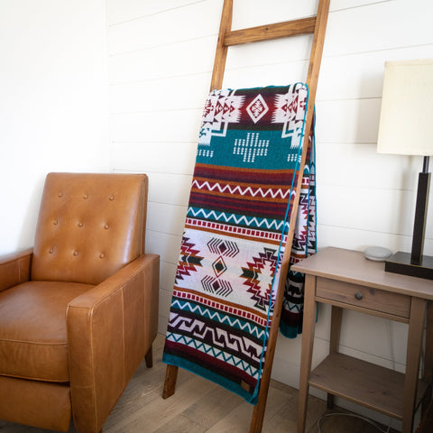 Andean Alpaca Wool Blanket - Turquoise by Alpaca Threadz