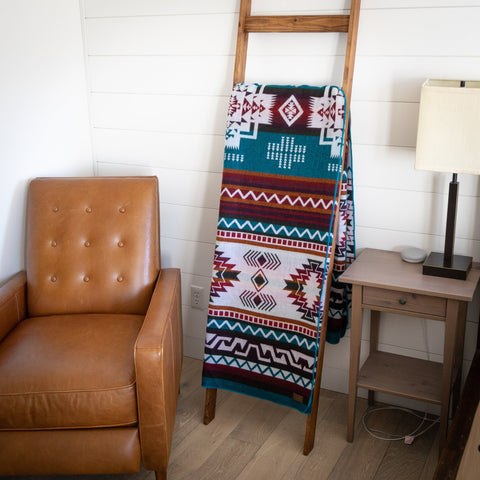 Andean Alpaca Wool Blanket - Turquoise by Alpaca Threadz