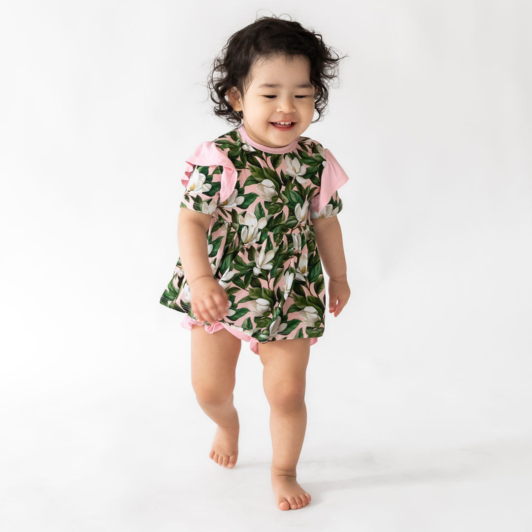  Laree + Co. Magnolia Bamboo Peplum + Bummie Set - 0_3M - Bonton