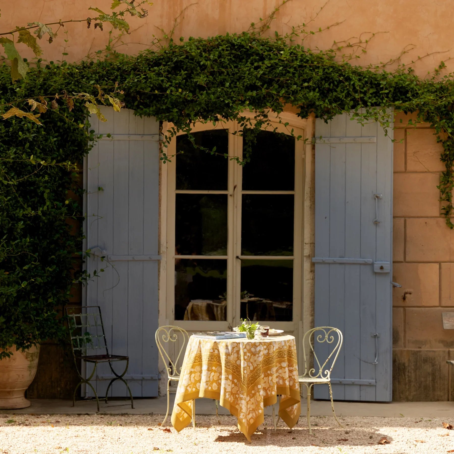  Couleur Nature Forest Harvest Grey & Mustard Tablecloth - Grey/Mustard - Bonton