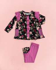 Fallon Bamboo Long Sleeve Peplum + Legging Set